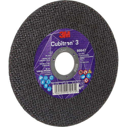 Cubitron 3 Cutting Disc, 5" x 9/32", 3/8" Arbor, Type 41 NRZ Safety Inc.