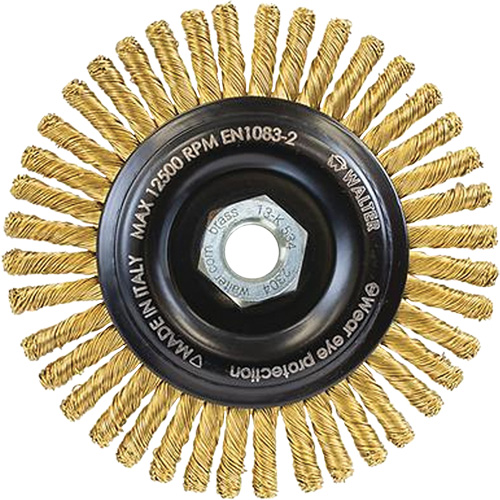 Brosse m&eacute;tallique &agrave; touret sans cr&eacute;ation d'&eacute;tincelles, 5" dia. x 5/8"-11 arbre NRZ Safety Inc.