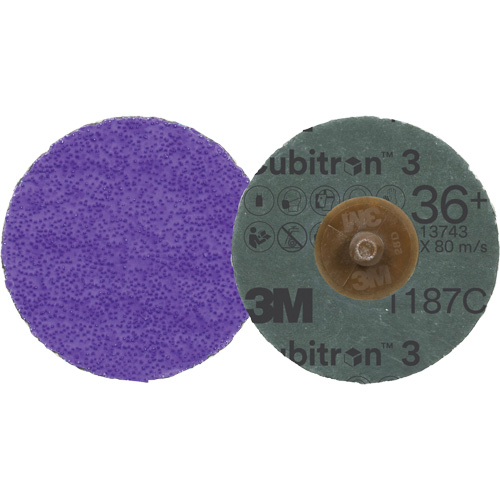 Cubitron 3 Roloc Fibre Disc, 3" Dia., 36+ Grit, Ceramic NRZ Safety Inc.