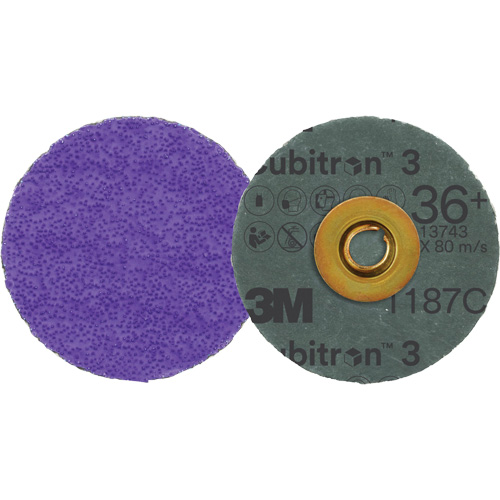 Cubitron 3 Roloc Fibre Disc, 3" Dia., 36+ Grit, Ceramic NRZ Safety Inc.