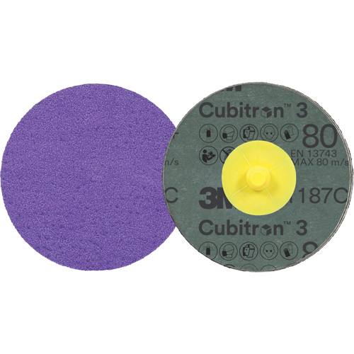 Cubitron 3 Roloc Fibre Disc, 2" Dia., 80+ Grit, Ceramic NRZ Safety Inc.