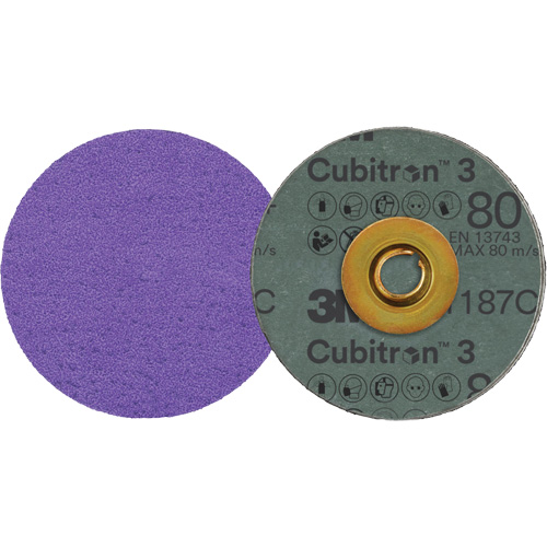 Cubitron 3 Roloc Fibre Disc, 3" Dia., 80+ Grit, Ceramic NRZ Safety Inc.