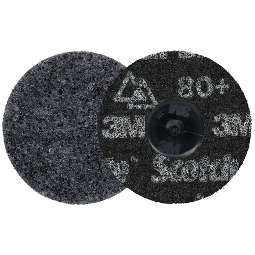 Meule robuste pour le conditionnement de pr&eacute;cision des surfaces Scotch-Brite Roloc, HD-DR, 3" dia., Grain 80+, C&eacute;ramique NRZ Safety Inc.