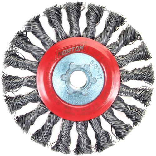 Standard Twist Wire Wheel, 4-1/2" Dia., 0.02" Fill, 5/8"-11 Arbor, Steel NRZ Safety Inc.