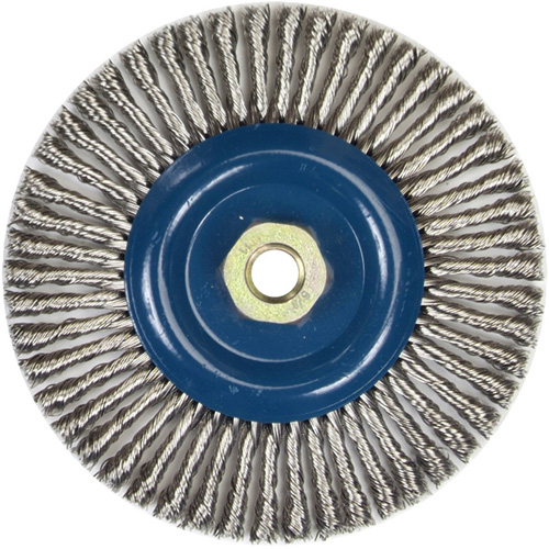 Stringer Bead Knot Wire Brush For Angle Grinders, 6" Dia., 0.02" Fill, 5/8"-11 Arbor, Stainless Steel NRZ Safety Inc.