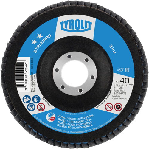 Disque &agrave; lamelles 2-en-1, 4-1/2" x 22,5 mm, Type 27A, Grain 60, C&eacute;ramique d'alumine NRZ Safety Inc.