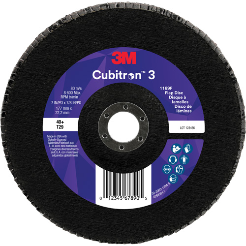 Cubitron 3 Conical  Flap Disc 1169F, 7" x 7/8", Type T29, 40+ Grit, Ceramic NRZ Safety Inc.
