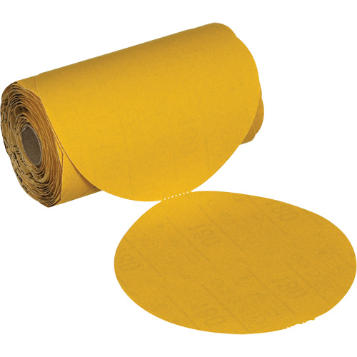 Stikit No Hole Gold Abrasive Disc Roll, 6" Dia., 220 Grit, Aluminum Oxide NRZ Safety Inc.