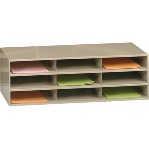 Data Organizers, Stationary, 9 Slots, Steel, 33-3/4" W x 11-5/8" D x 10-3/4" H NRZ Safety Inc.