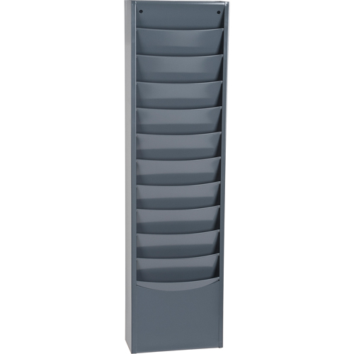 Literature Storage Racks, Stationary, 11 Slots, Steel, 9-3/4" W x 4-1/8" D x 36" H NRZ Safety Inc.