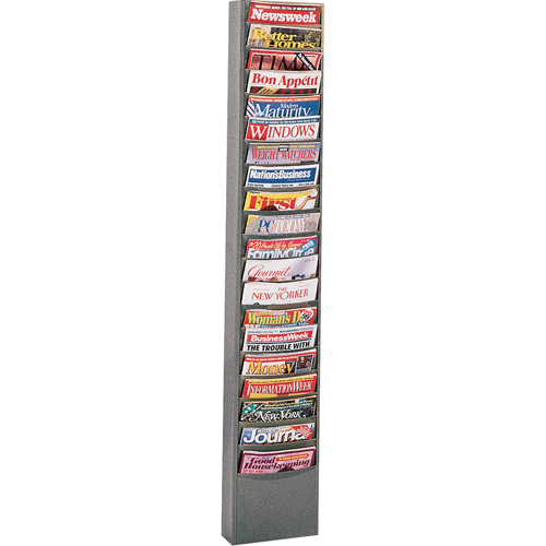 Literature Storage Racks, Stationary, 20 Slots, Steel, 13-1/8" W x 4-1/8" D x 58-1/2" H NRZ Safety Inc.