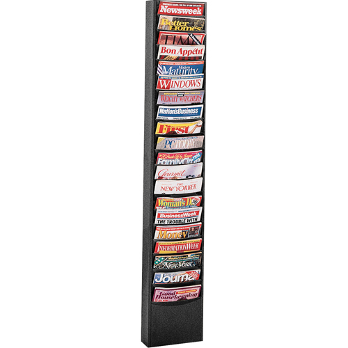 Literature Storage Racks, Stationary, 20 Slots, Steel, 13-1/8" W x 4-1/8" D x 58 1/2" H NRZ Safety Inc.