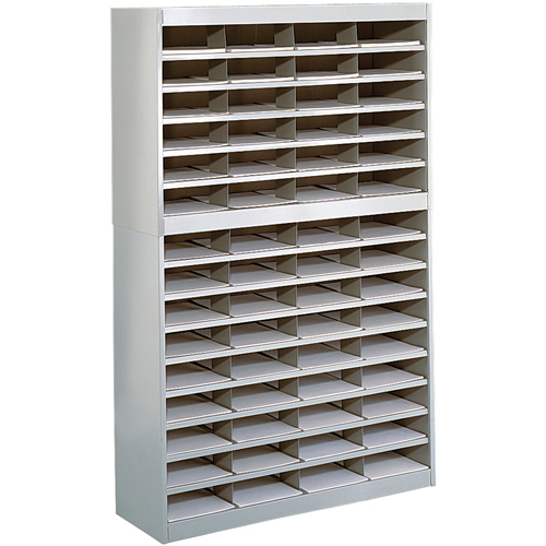 Heavy-duty Literature Organizers, Stationary, 60 Slots, Steel, 37-1/2" W x 12-3/4" D x 60" H NRZ Safety Inc.
