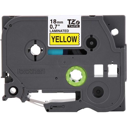 Tape Cartridge for P-touch&reg; Labeling System, 18 mm x 8 m, Black on Yellow NRZ Safety Inc.