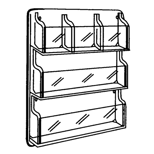 Pr&eacute;sentoirs, Mural, 9 fentes, Plastique, 30" la x 2" p x 36-7/8" h NRZ Safety Inc.