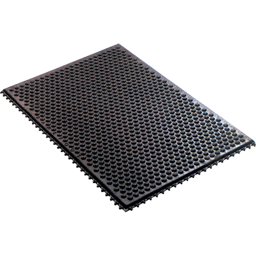 Syst&egrave;me de tapis anti-fatigue emboîtable en caoutchouc conducteur, Caoutchouc, 2' la c, 3' lo, 1/2" &eacute;paisseur, Noir NRZ Safety Inc.