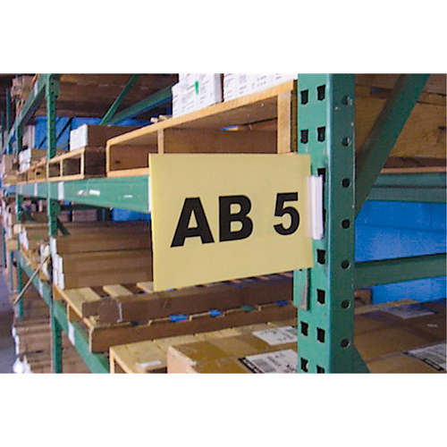 Ensembles d'&eacute;tiquettes pour all&eacute;es d'entrep&ocirc;t &agrave; fixation par pression Slip 'N Stik, 11" x 8-1/2", Plastique NRZ Safety Inc.