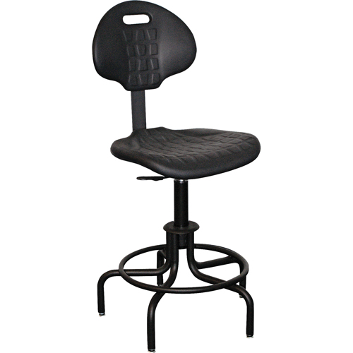 6000 Series Stool with Back, Stationary, Adjustable, 24" - 29", Polyurethane Seat, Black NRZ Safety Inc.