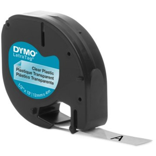 &eacute;tiquettes pour &eacute;tiqueteuse LetraTag Plus LT-100H, 12 mm x 157-12/25", Noir sur transparent NRZ Safety Inc.