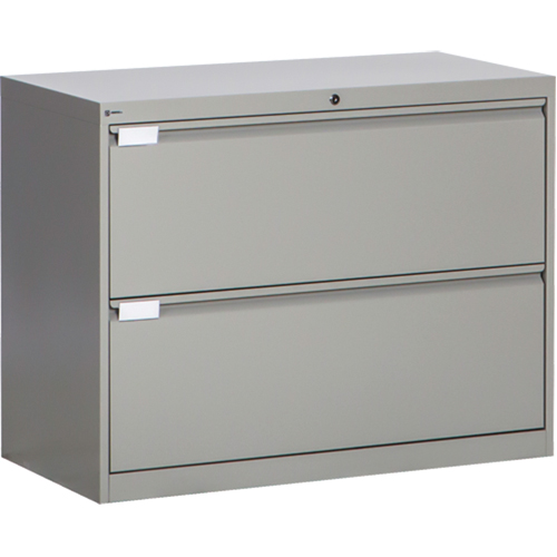 Classeur lat&eacute;ral, Acier, 2 tiroirs, 36" la x 18" p x 27-7/8" h, Gris NRZ Safety Inc.