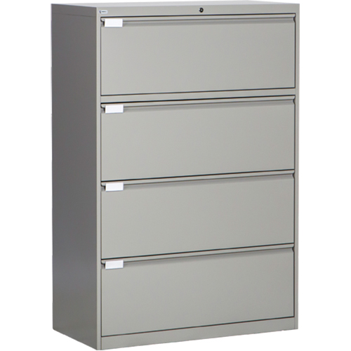 Lateral Filing Cabinet, Steel, 4 Drawers, 36" W x 18" D x 53-3/8" H, Grey NRZ Safety Inc.