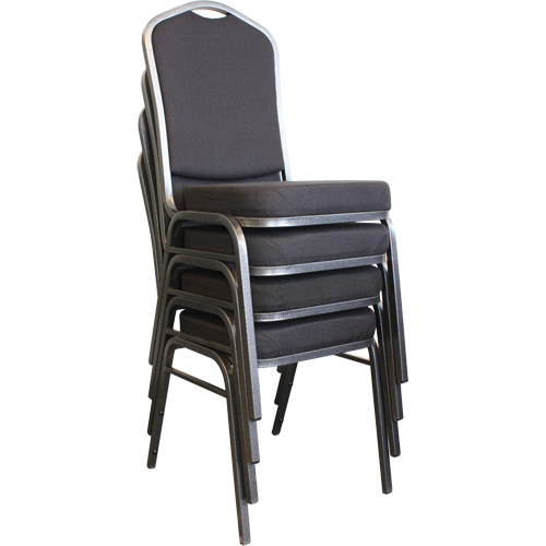 Chaises empilables, Tissu, Hauteur 37", Capacit&eacute; 275 lb, Noir NRZ Safety Inc.