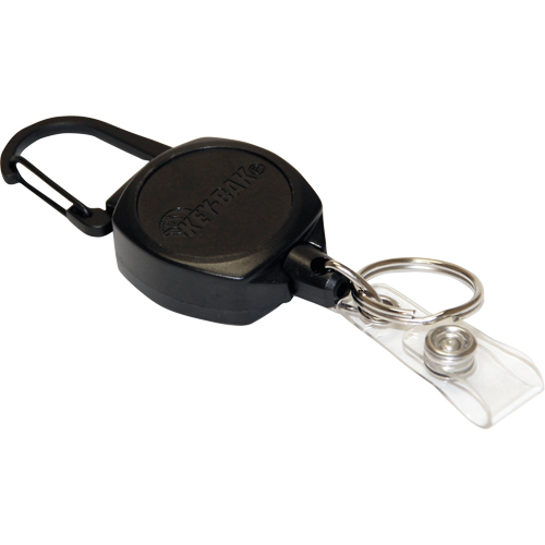 Self Retracting ID Badge and Key Reel, Zinc Alloy Metal, 24" Cable, Carabiner Attachment NRZ Safety Inc.