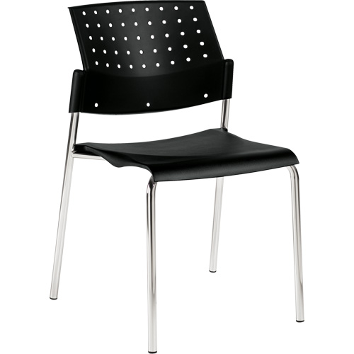 Chaise sans accoudoirs empilables, Plastique, Hauteur 33", Capacit&eacute; 300 lb, Noir NRZ Safety Inc.