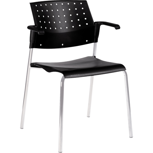 Chaises empilables, Plastique, Hauteur 33", Capacit&eacute; 300 lb, Noir NRZ Safety Inc.