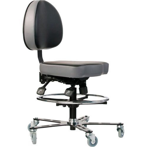 TF 180 Ergonomic Chair, Mobile, Vinyl Seat, Black NRZ Safety Inc.