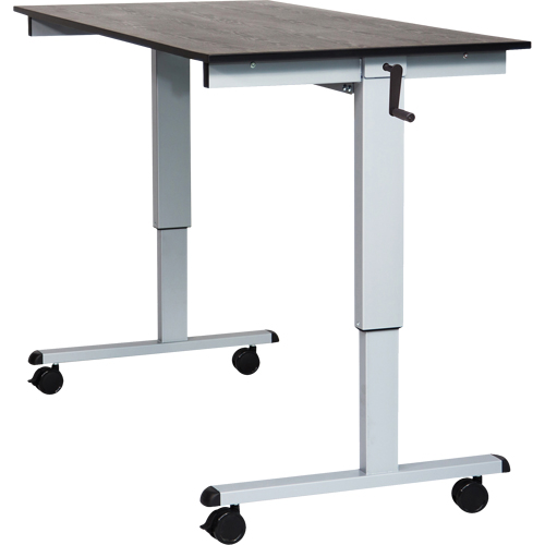 Bureau ajustable pour travail assis et debout, , 48-1/2" h x 59" la x 29-1/2" p, Noir NRZ Safety Inc.