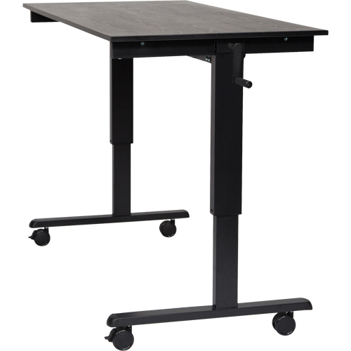 Bureau ajustable pour travail assis et debout, , 48-1/2" h x 59" la x 29-1/2" p, Noir NRZ Safety Inc.