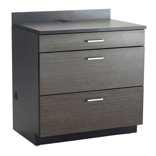 Modular Base Cabinet, 3 Drawers, 36" W x 25" D x 39" H, Asian Night/Black NRZ Safety Inc.