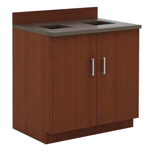 Modular Base Cabinet, Melamine, 39" H x 36" W x 25" D, Mahogany NRZ Safety Inc.