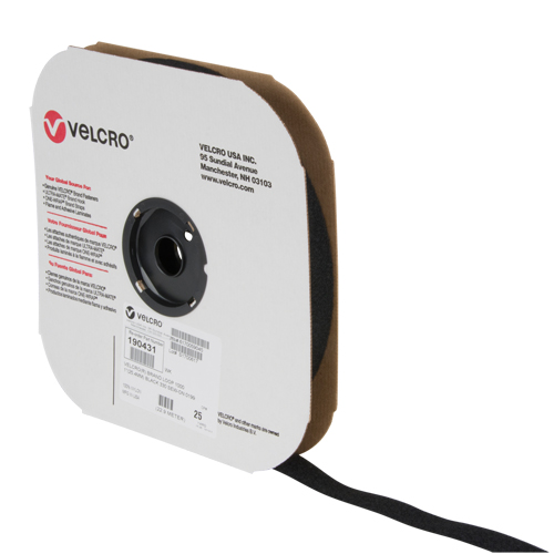 Fastener Tape, Loop, 25 yds x 1", Sew-On, Black NRZ Safety Inc.