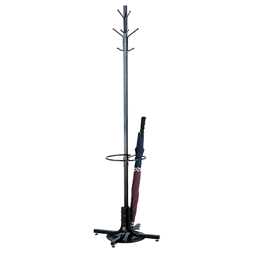 Coat Rack with Umbrella Stand, 70" H, Black, 4 Hook(s) NRZ Safety Inc.