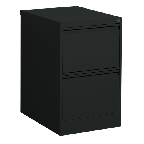 Vertical Filing Cabinet, Steel, 2 Drawers, 18-1/7" W x 25" D x 29" H, Black NRZ Safety Inc.