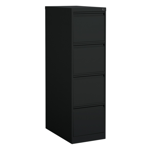 Vertical Filing Cabinet, Steel, 4 Drawers, 15-1/7" W x 25" D x 52" H, Black NRZ Safety Inc.