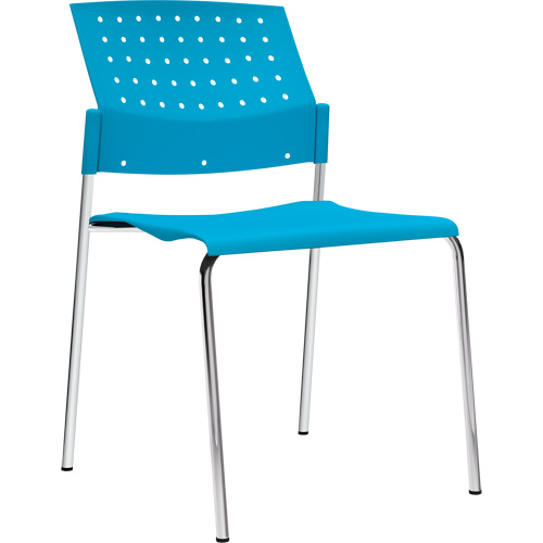Chaises sans accoudoirs empilables, Plastique, Hauteur 33", Capacit&eacute; 300 lb, Bleu NRZ Safety Inc.