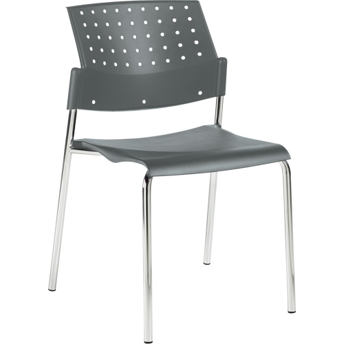 Chaises sans accoudoirs empilables, Plastique, Hauteur 33", Capacit&eacute; 300 lb, Gris NRZ Safety Inc.