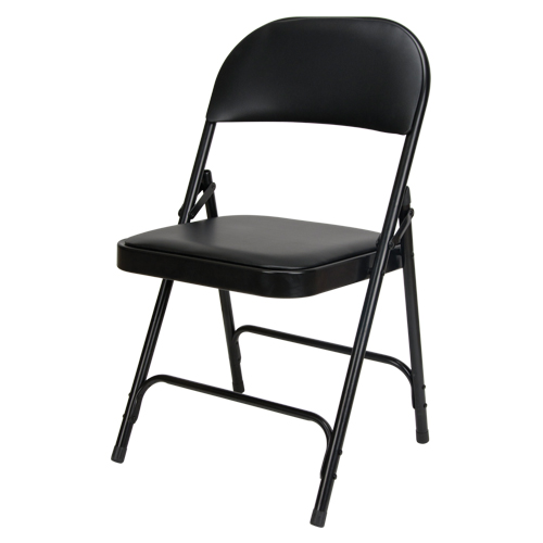 Chaise pliante rembourr&eacute;e en vinyle, Acier, Noir, Capacit&eacute; 300 lb NRZ Safety Inc.