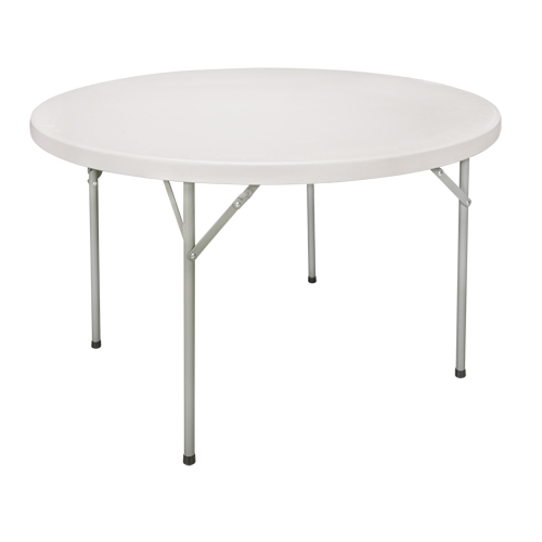Folding Table, Round, 48" L x 48" W, Polyethylene, White NRZ Safety Inc.