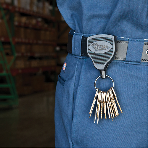 Porte-cl&eacute;s autor&eacute;tractable robuste Super48, Polycarbonate, C&acirc;ble 48", Fixation Agrafe de ceinture NRZ Safety Inc.