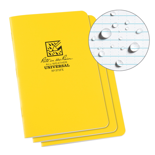 All-Weather Notebook, Soft Cover, Yellow, 48 Pages, 4-5/8" W x 7" L NRZ Safety Inc.