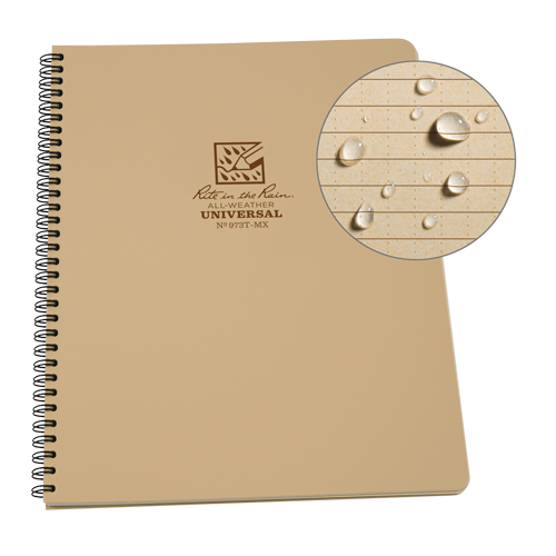 Carnet de notes de poche &agrave; spirale lat&eacute;rale, Couverture souple, Havane, 64 Pages, 4-5/8" , 7"  NRZ Safety Inc.