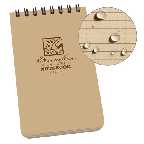 Carnet de notes de poche &agrave; spirale, Couverture souple, Havane, 100 Pages, 3" , 5"  NRZ Safety Inc.