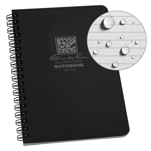 Carnet de notes de poche &agrave; spirale lat&eacute;rale, Couverture souple, Noir, 64 Pages, 4-5/8" , 7"  NRZ Safety Inc.