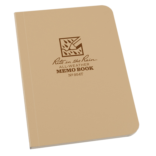 Memo Book, Soft Cover, Tan, 112 Pages, 3-1/2" W x 5" L NRZ Safety Inc.