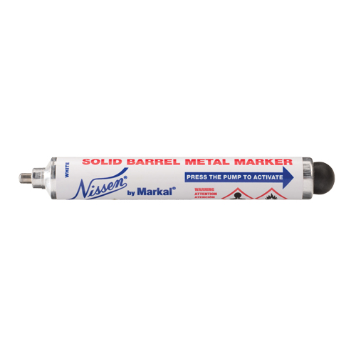 Marqueur solide avec support en m&eacute;tal Nissen, Liquide, Blanc NRZ Safety Inc.