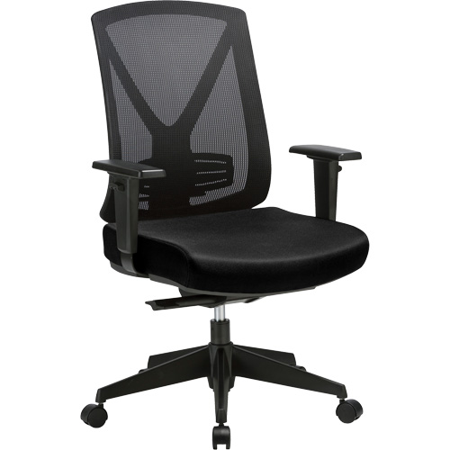 Chaise ajustable de premi&egrave;re qualit&eacute; &agrave; basculement synchronis&eacute; s&eacute;rie Activ, Tissu/Mailles, Noir, Capacit&eacute; 275 lb NRZ Safety Inc.